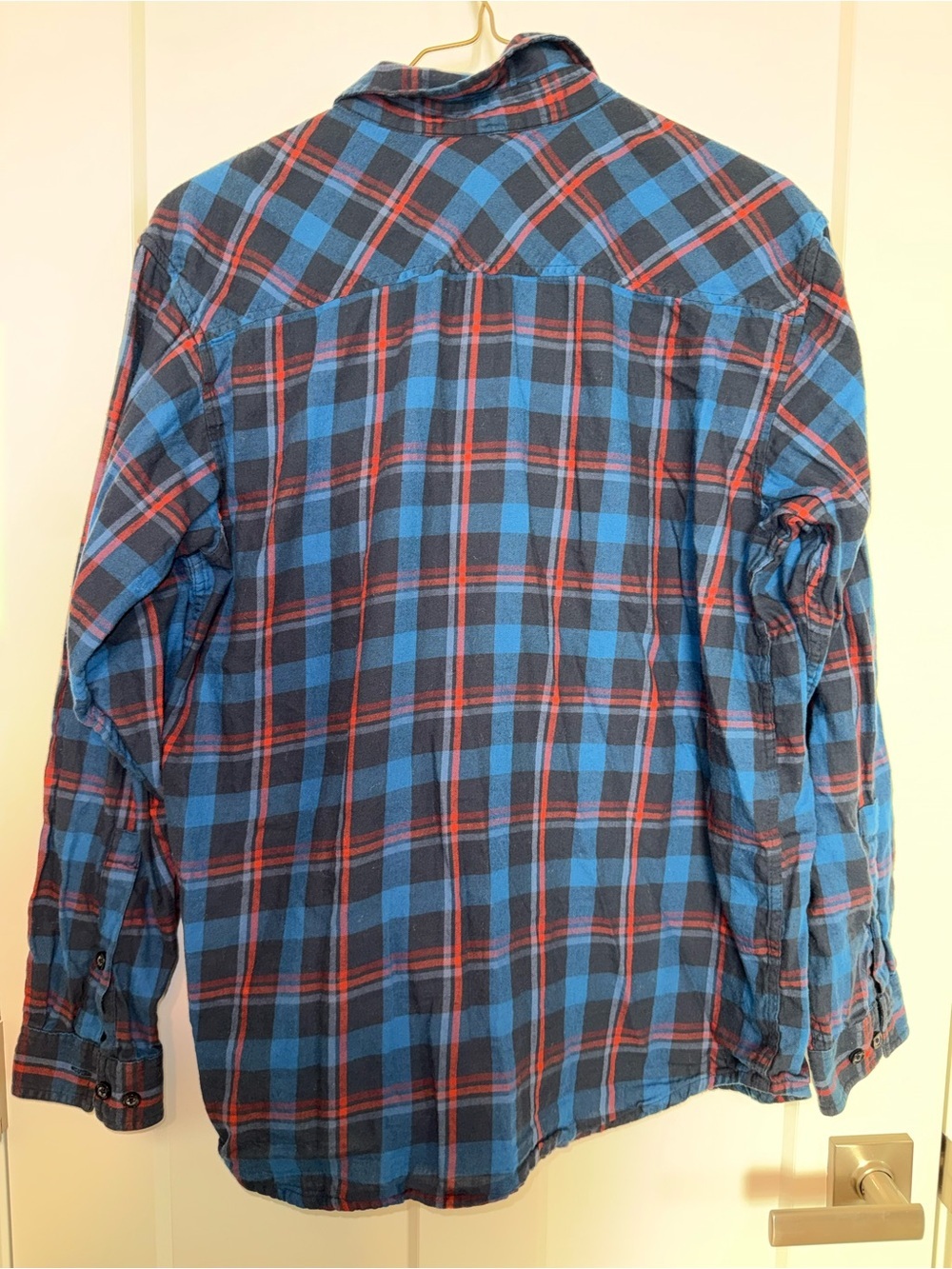 Columbia Men's black, Blue & Red Plaid Lightweight Flannel Shirt lumberjack - Picture 3 of 11